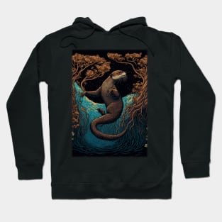 Beautiful otter ascending from the depths Hoodie